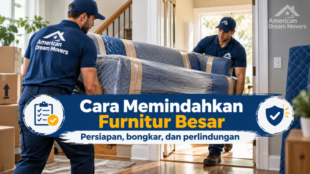 Cara memindahkan furnitur besar saat pindahan dengan perlindungan dan teknik angkut yang aman